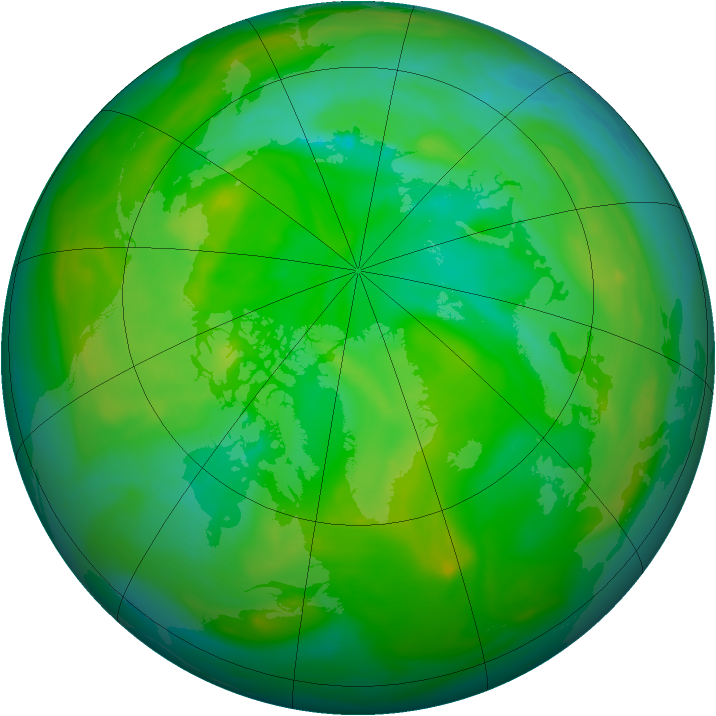 Arctic ozone map for 10 July 2005